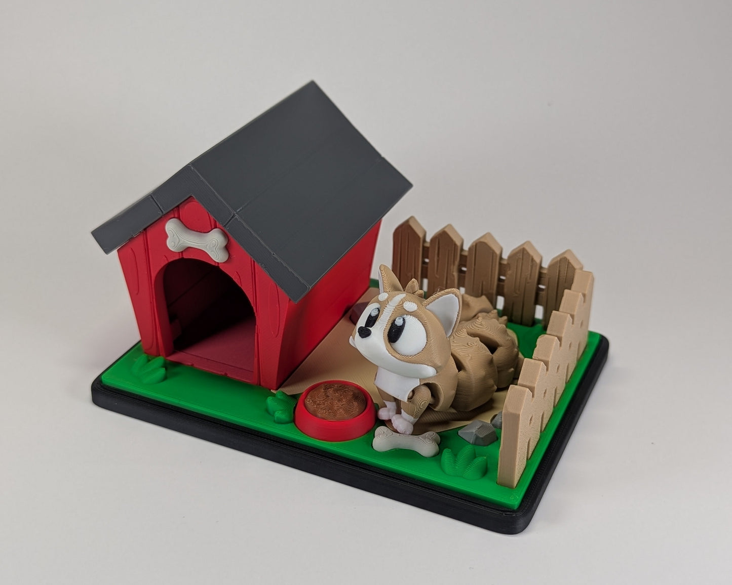 Doghouse Tiny Habitat with Corgi Angled View 2