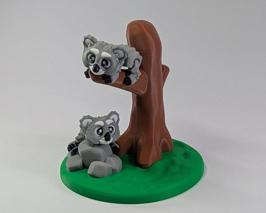 2 Koala Set in scene with Tree and Rocks