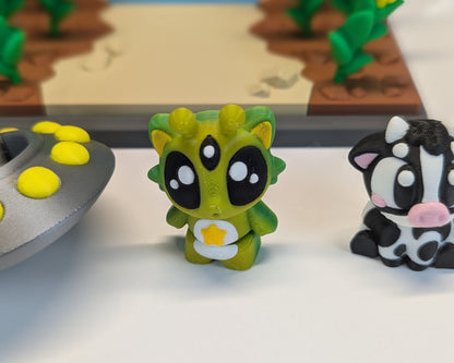 Cosmic Cow Abduction Tiny Habitat Parts View Alien Closeup