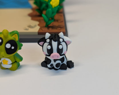Cosmic Cow Abduction Tiny Habitat Parts View Cow Closeup