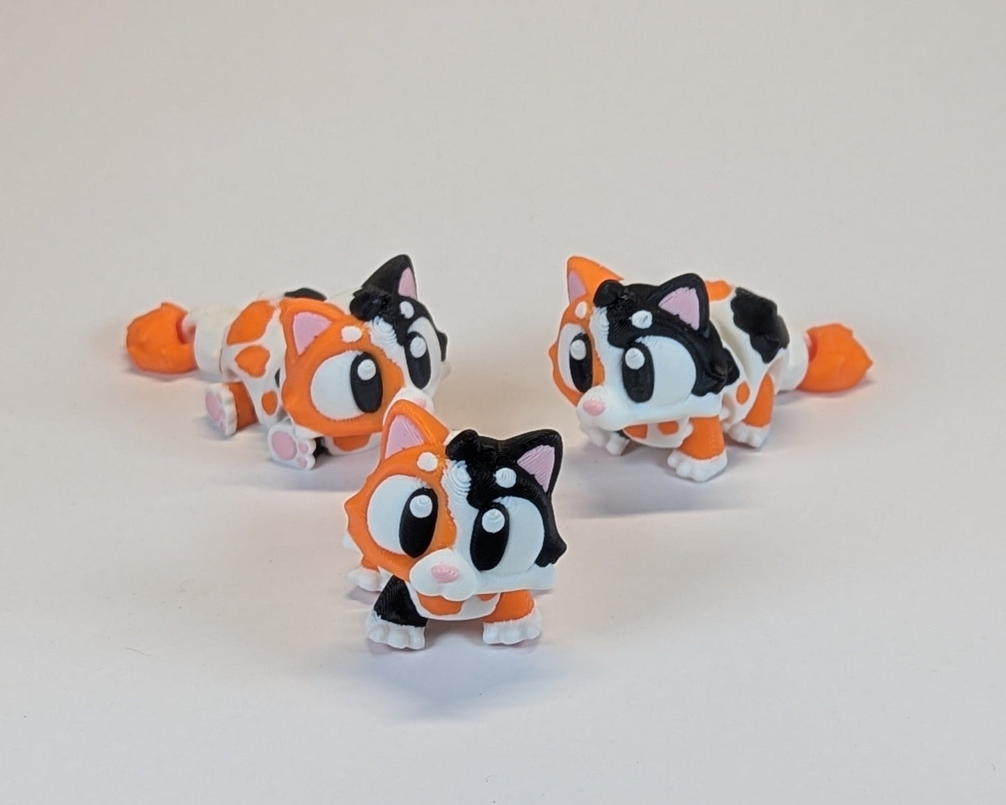 3 Calico Cat Cute Critters posing