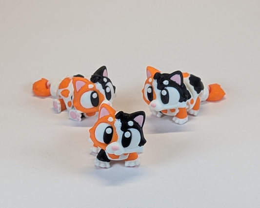 3 Calico Cat Cute Critters posing