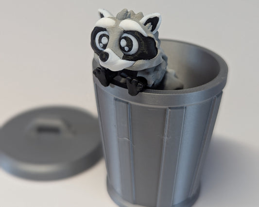 Cute Racoon in Trash Can