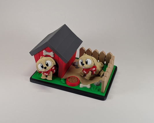 Doghouse Tiny Habitat with Goldens