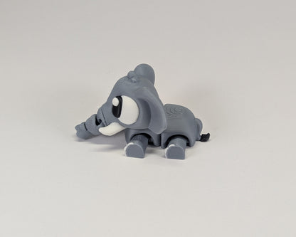 Elephant Cute Critter Laying Down Looking Left