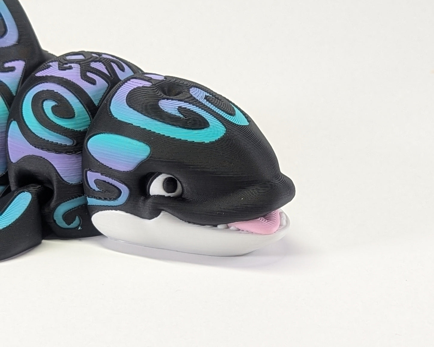 Flexi Tribal Tattooed Orca close up tongue