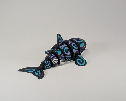 Flexi Tribal Tattooed Orca laying down back view
