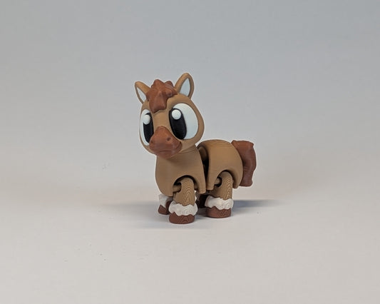 Horse Cute Critter Brown Standing Side View