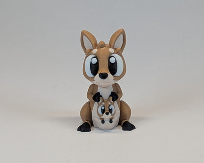 Kangaroo with Joey looking at camera