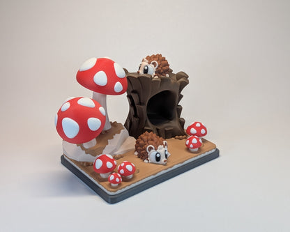 Mushroom Forest Tiny Habitat play place for Hedgehog cute critter