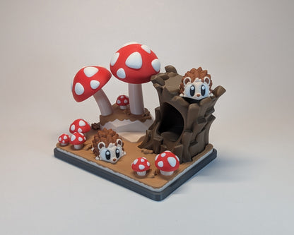 Mushroom Forest Tiny Habitat play place for Hedgehog cute critter