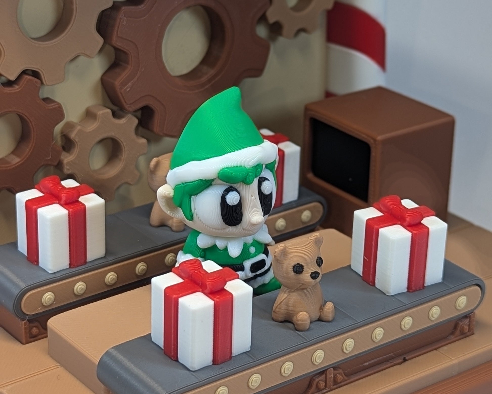Santa's Workshop with Elf close up 