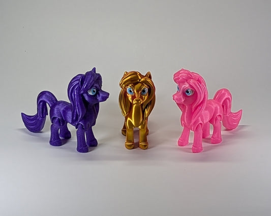 Sparkle Pony in Purple Pink Red and Gold