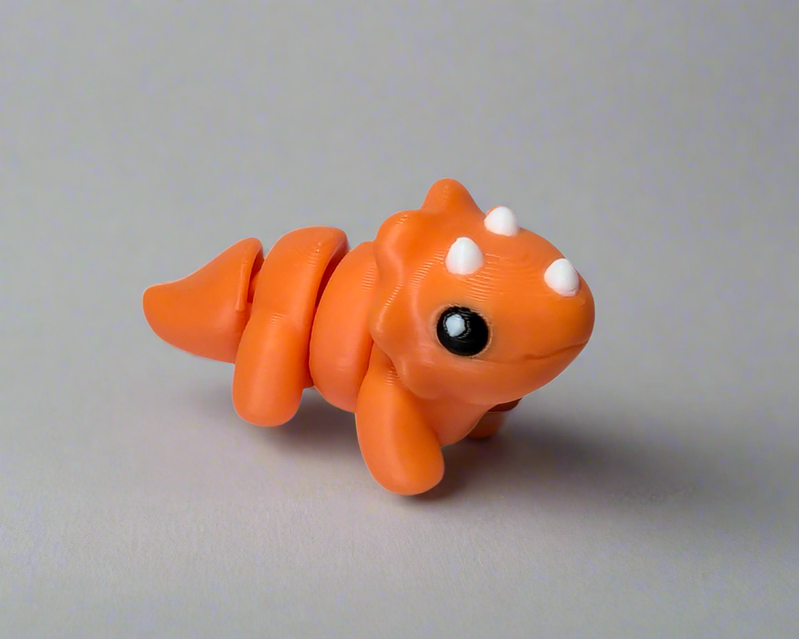 Triceratops Jiggle Pet Mini Flexi Animal Looking Right